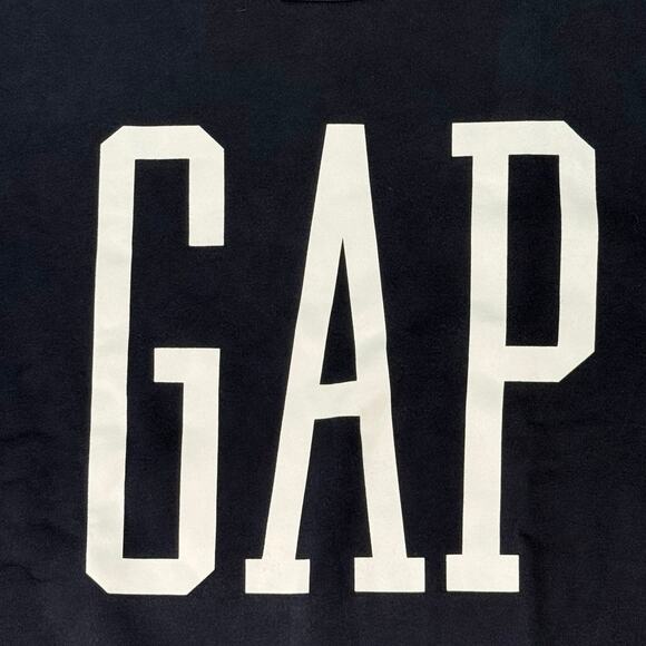 GAP Men’s Medium Navy Blue Crewneck Sweatshirt White Logo Pullover - Picture 3 of 5